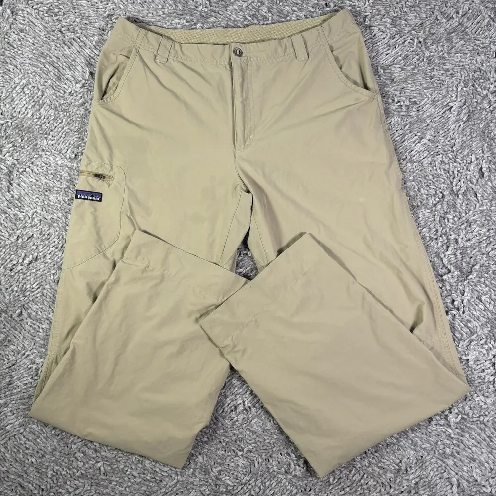 Patagonia Rock Guide Pants Mens 36 Beige Cargo Lightweight Utility Hiking Nature